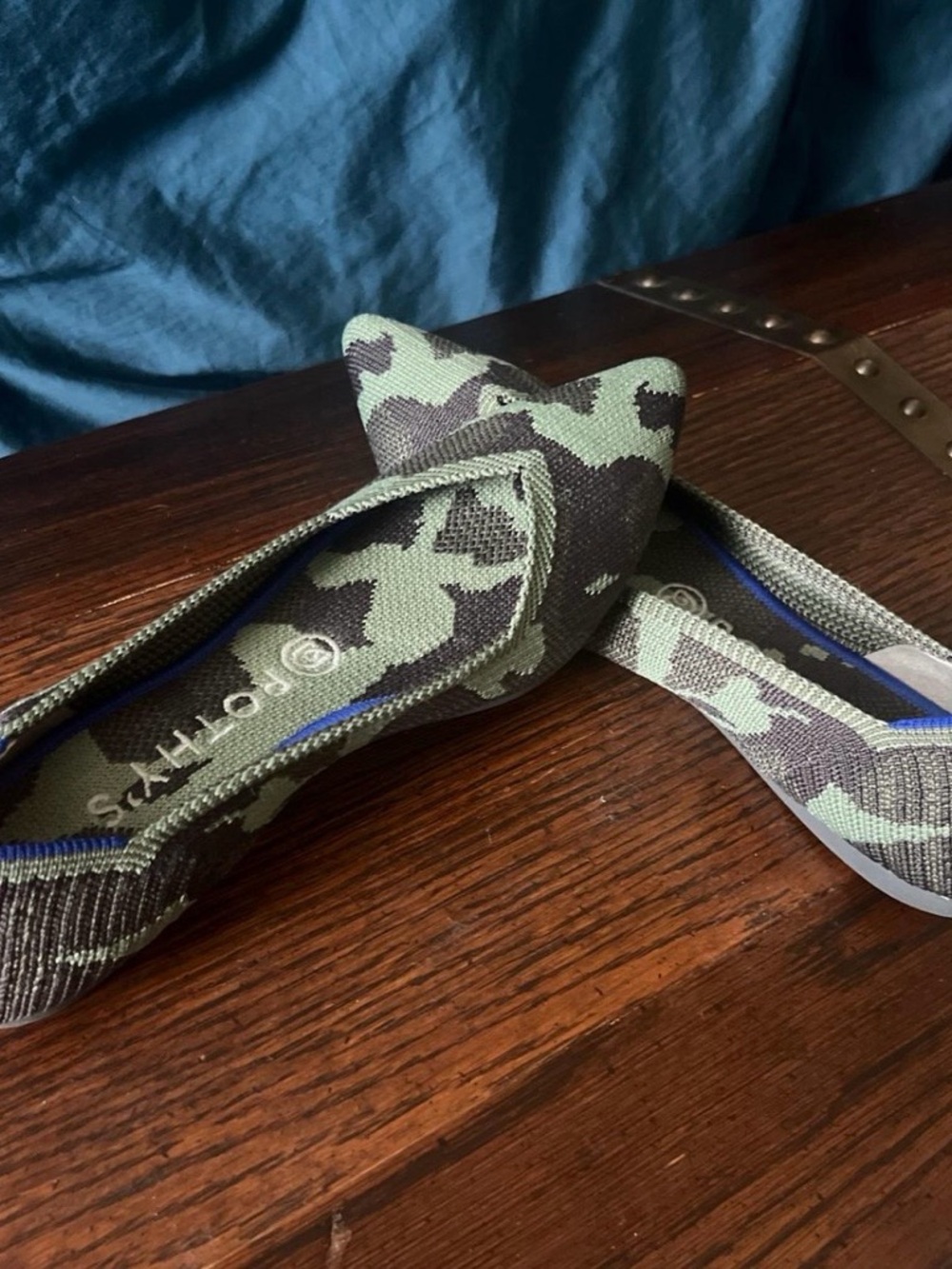 Rothy’s Camo Pointed-Toe Knit Flats